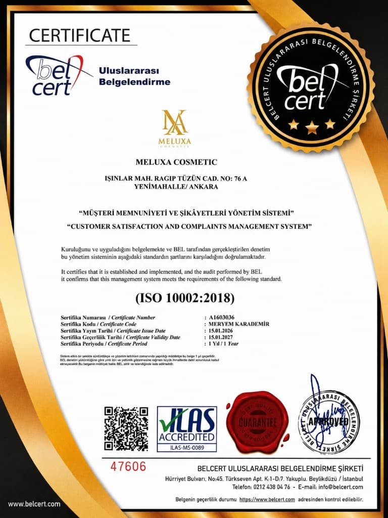 ISO 10002:2018 sertifikası